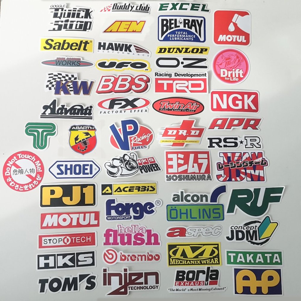 Lot of 50 Stickers - Car + Others Brands